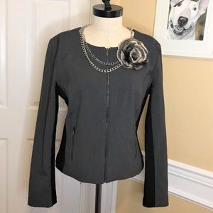 Invisible Fit Solutions Gray & Black Blazer Sz 16